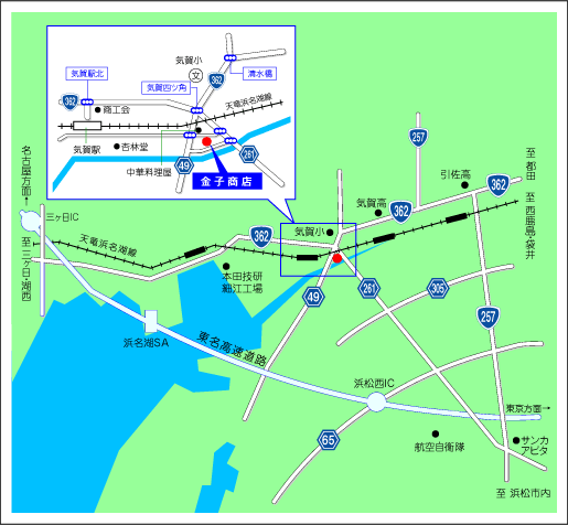 金子商店アクセスマップ